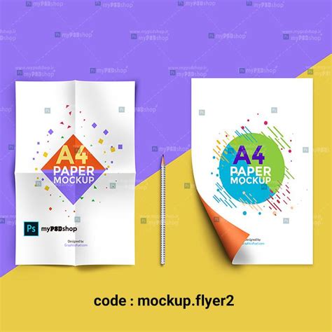 دانلود رایگان موکاپ تراکت و سربرگ Mockupflyer2 Flyer Mockup