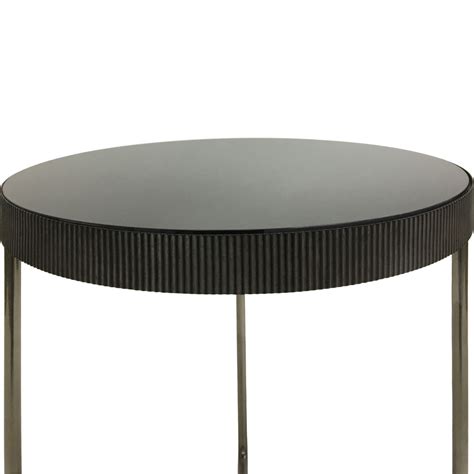 Knightsbridge Set Of 2 Side Tables With Black Tinted Glass Libra