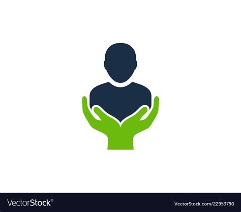 Help user logo icon design Royalty Free Vector Image