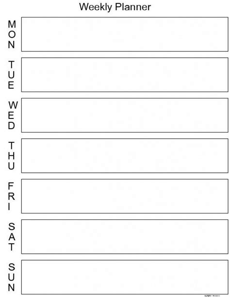 Blank 7 Day Calendar Template