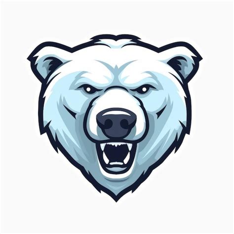 Polar Bear Head Mascot Logo Design Vector Illustration On White