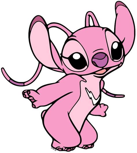 A Pink Cartoon Character With Big Eyes And Large Ears Standing In