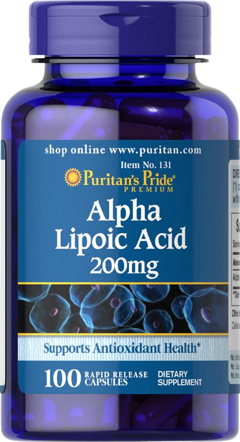 Alpha Lipoic Acid 200 Mg 100 Capsules Antioxidants