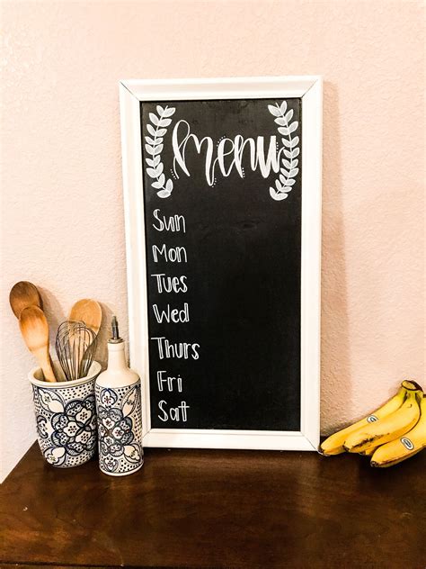 Menu Board Chalkboard Personalized Home Sign Chalkboard Etsy Menu