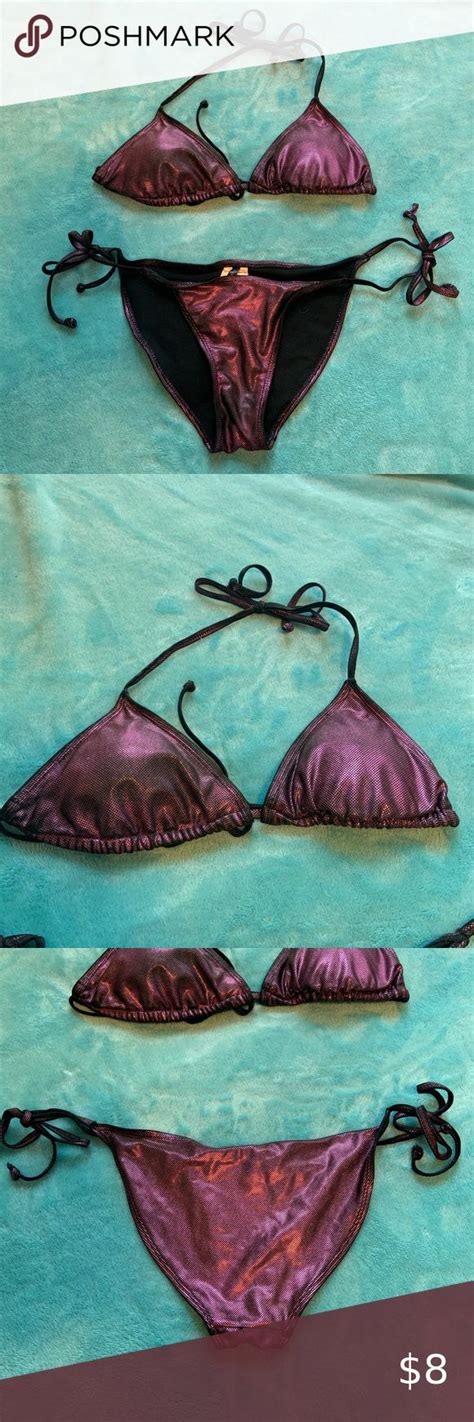 Purple Metallic Bikini Swimsuit Cute Purple Metallic Bikini Swimsuit