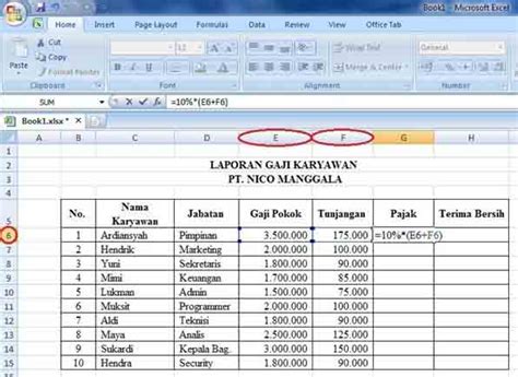 Contoh Excel Gaji Karyawan Aplikasi Penggajian Karyawan Dengan Excel