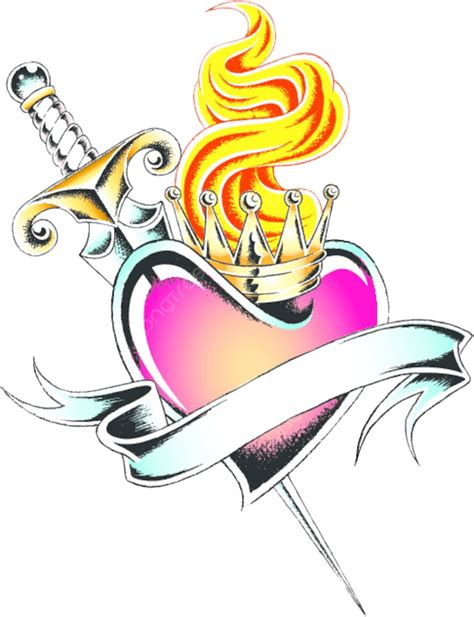 Gótico Corazón Tatuaje Sagrado Clásico Antiguo Vector PNG Sagrado