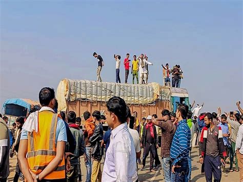 Truckers Protest Of New Law Imposed By Central Govt Of India Truckers