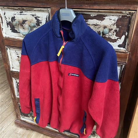 Berghaus Red And Blue Quarter Zip Depop