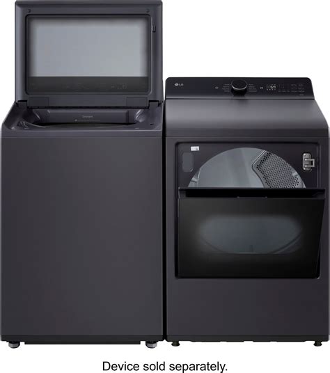 LG 5.3 Cu. Ft. High Efficiency Smart Top Load Washer with TurboWash3D Technology Matte Black ...