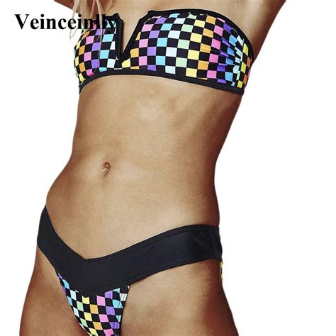 Sexy Colorful Bandeau Bikini 2018 Female Swimsuit Women Swimwear Two Pieces Bikini Set Bather