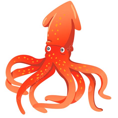 Cartoon Squid Clipart Hd PNG, Hand Drawn Cartoon Squid, Ocean ...