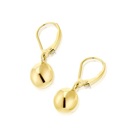 9ct Yellow Gold Ball Drop Earrings Ernest Jones