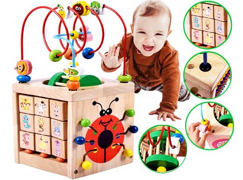 DREWNIANA KOSTKA EDUKACYJNA 7W1 SORTER NOWOŚĆ Tobbi Toys Sklep