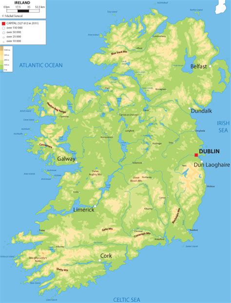 Physical Map Of Ireland - Atlanta Georgia Map