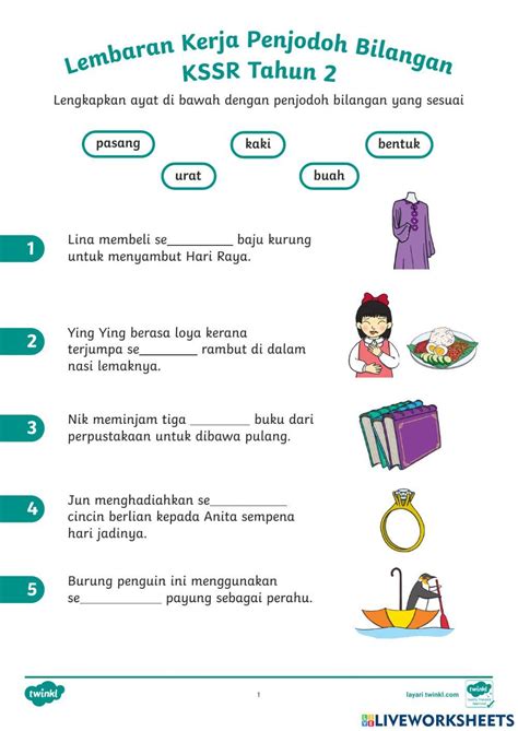 Penjodoh Bilangan 2 Online Exercise For Live Worksheets