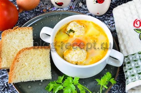 Сырный суп с плавленым сыром и фрикадельками - рецепт приготовления