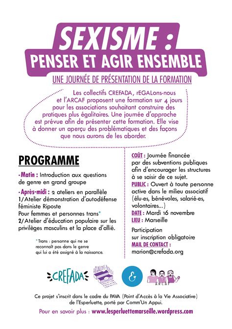 Ateliers « Sexisme Penser Et Agir Ensemble