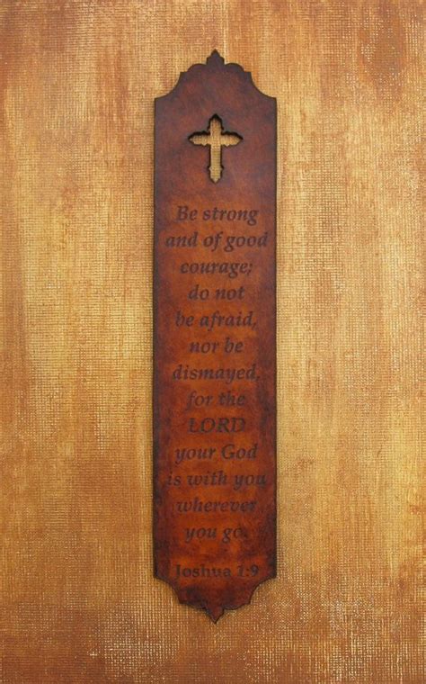 Joshua 1 9 Bible Verse NKJV Christian Leather Bookmark By CRMaxson