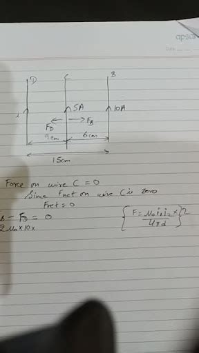 Three Infinitely Long Straight And Parallel Wires Carrying Currents Are A