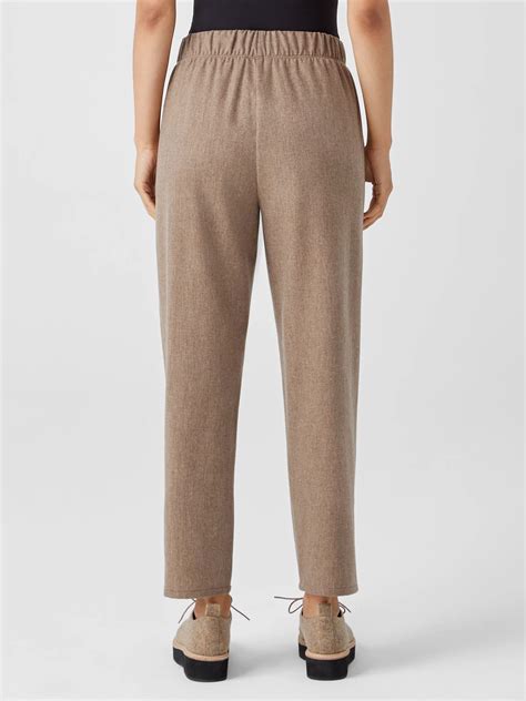 Soft Wool Flannel Pleated Tapered Pant Eileen Fisher