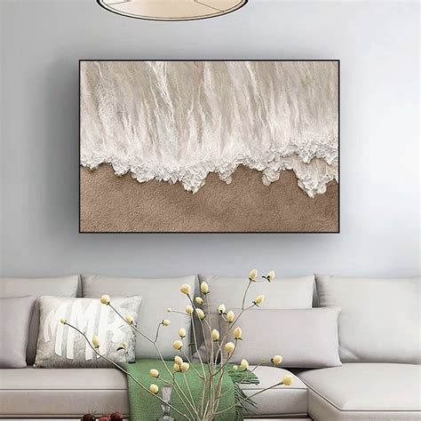 Wabi Sabi Wall Art 3D Vagues Texturé Peinture Terre Ton Etsy France