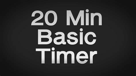 Basic 20 Min Timer With Alarm