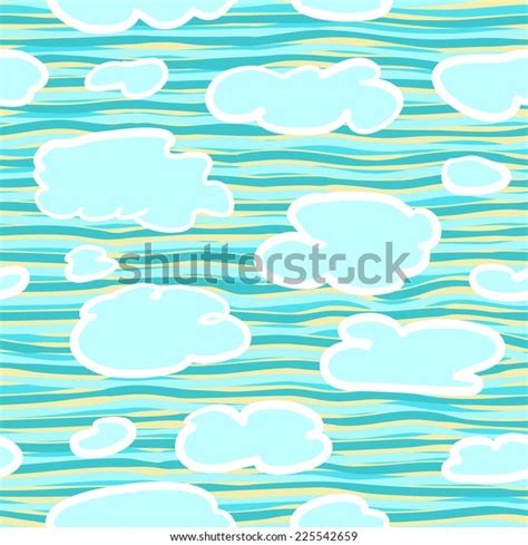 Sky Clouds Seamless Pattern Stock Vector Royalty Free 225542659