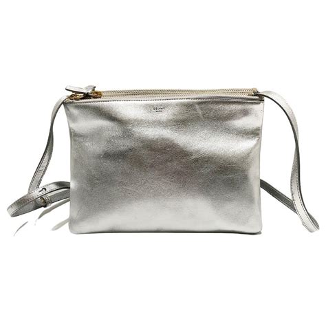 Céline Trio Silvery Leather ref 728237 Joli Closet