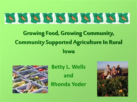 Ppt Growing Food Growing Community Community Supported Agriculture