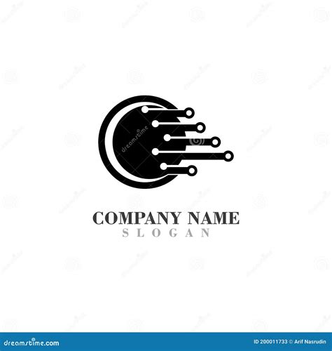 Technology Logo Template Design Vector Emblem Design Concept Stock