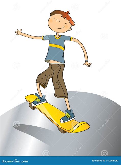 Boy With Skateboard Stock Vector Illustration Of Graphic 9509349