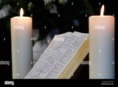 Open Bible With Candle