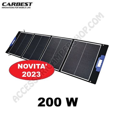 PANNELLO SOLARE PORTATILE PIEGHEVOLE VALIGETTA 200W CARBEST 2040 X 615