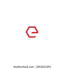 Simple Hexagon Red Letter E Symbol Stock Vector (Royalty Free ...