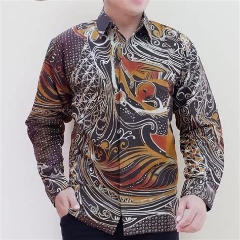 Jual Kemeja Batik Solo Abstrak Original Lengan Panjang Di Lapak