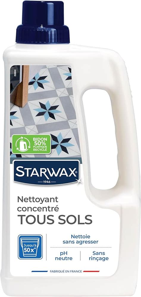 Starwax Nettoyant Concentr Pour Sols Int Rieurs Nettoie Et