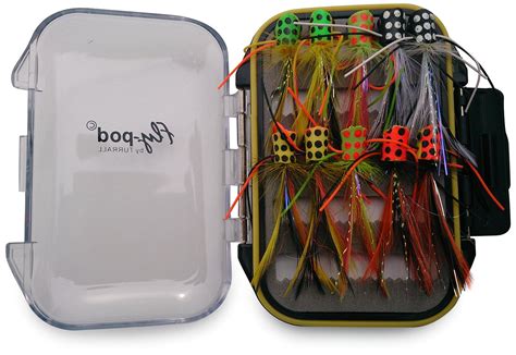 Black, Turrall Fly-Pod Fishing Fly Selection 10 Poppers Sports ...