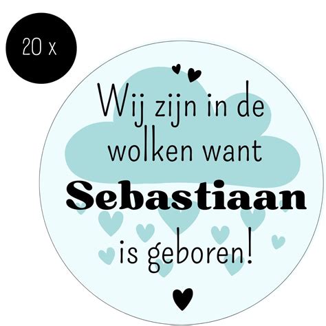 Gepersonaliseerde Geboorte Stickers Etiketten Jongen Geboortekaartje