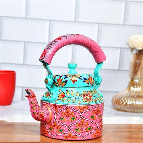 Hand Painted Aluminium Tea Kettle 750 ml for kitchen décor Home Décor