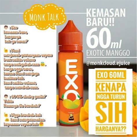 Jual Liquid Vape Freebase Monk Exo Mango Ml Shopee Indonesia