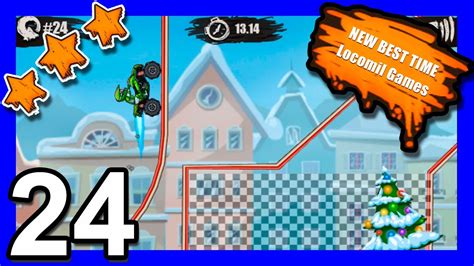 How to Beat level 25 on moto x3m winter 🏆 (24"71) Best time - YouTube