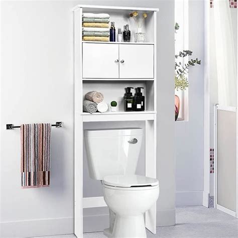 Giantex Meuble Dessus Toilettes Wc Avec Placard Portes Tag Res