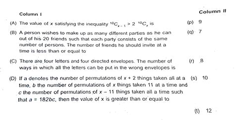 Match The Entries Of Column I With Those Of Column Ii