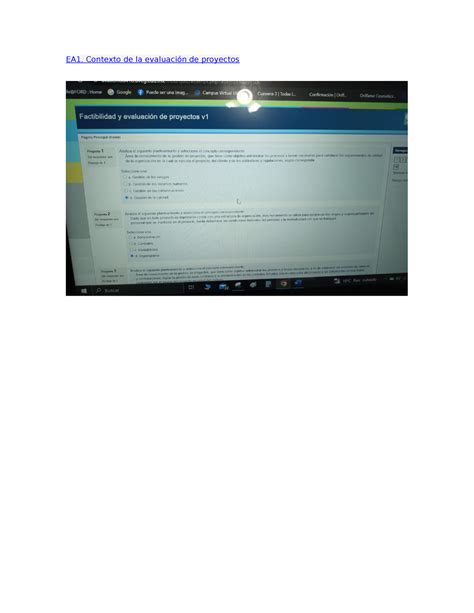 EA1 contexto de la evaluación de proyectos Factibilidad y Evaluación