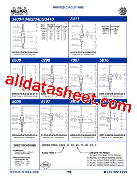 N Datasheet Pdf Mill Max Mfg Corp