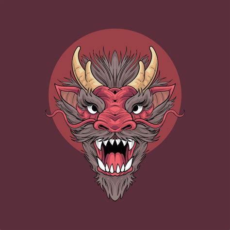 Premium Vector | Chinese dragon head Illustration premium vector