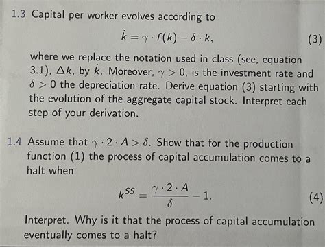 Solved Consider The Solow Model With An Aggregate Production Chegg