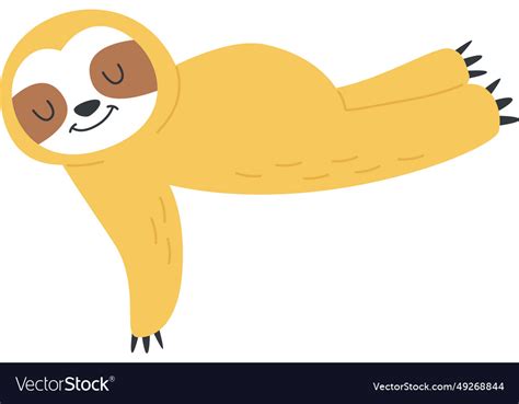 Sloth animal sleeping Royalty Free Vector Image