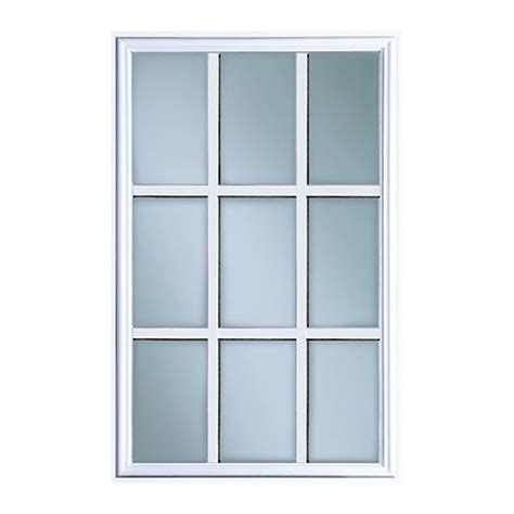 Masonite 9 Pane Exterior Door Lite 22 In X 36 In White Caming Tempered Glass